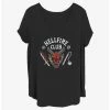 Deals ❤️ Stranger Things Hellfire Club Logo 👧 Girls T-Shirt Plus Size ⌛