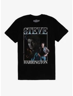 Coupon ⭐ Stranger Things Steve Collage Boyfriend Fit 👧 Girls T-Shirt 🌟