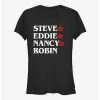 Promo 😍 Stranger Things Steve & Eddie & Nancy & Robin 👧 Girls T-Shirt 🌟