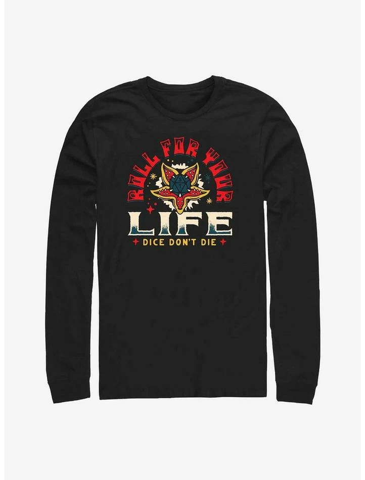 Hot Sale ⌛ Stranger Things Roll For Your Life Long-Sleeve T-Shirt 💯 1 Hot Sale ⌛ Stranger Things Roll For Your Life Long-Sleeve T-Shirt 💯