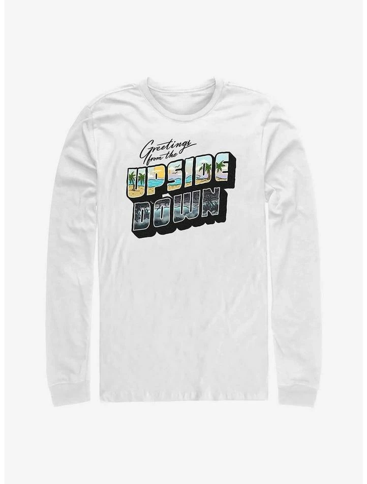 Outlet ⌛ Stranger Things Upside Down Postcard Long-Sleeve T-Shirt ✨ 1 Outlet ⌛ Stranger Things Upside Down Postcard Long-Sleeve T-Shirt ✨
