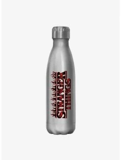 New ❤️ Stranger Things Flame Logo Stainless Steel Water Bottle 🔔