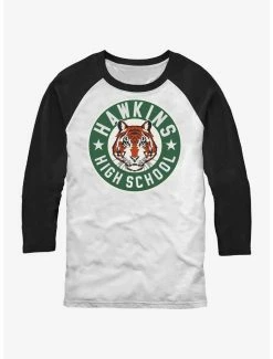 Hot Sale 🔔 Stranger Things Hawkins High School Raglan T-Shirt 🎁