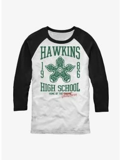 Cheap ❤️ Stranger Things Hawkins High Demogorgons Raglan T-Shirt 👏