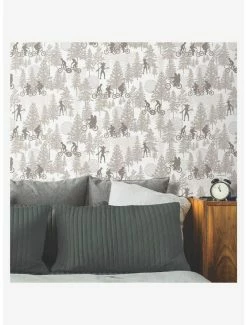 Best Pirce ⌛ Stranger Things Hawkins Woods Peel & Stick Wallpaper Light 🔔 -Stranger Things Sales Shop 19830405 av5