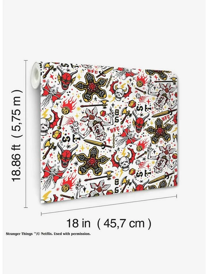 New ⌛ Stranger Things Hellfire Club Red Peel & Stick Wallpaper ❤️ 2 New ⌛ Stranger Things Hellfire Club Red Peel & Stick Wallpaper ❤️ - Image 2