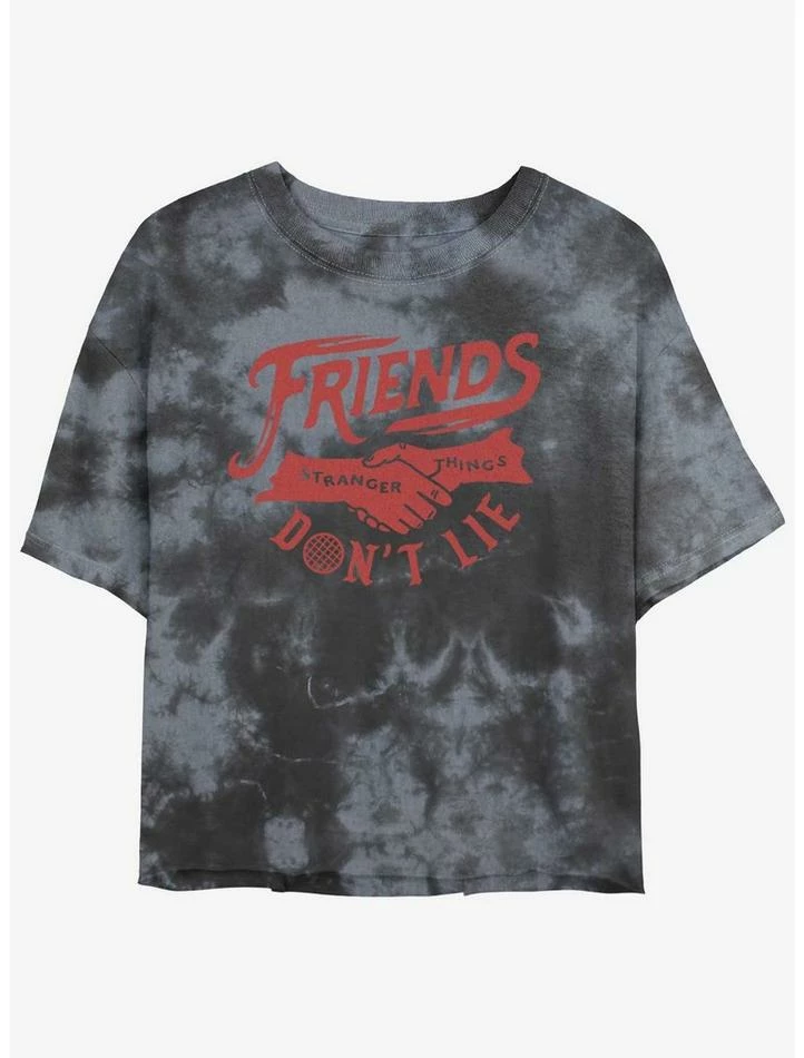 Top 10 π Stranger Things Friends Don't Lie Mineral Wash Crop π§ Girls T-Shirt π 1 Top 10 π Stranger Things Friends Don't Lie Mineral Wash Crop π§ Girls T-Shirt π