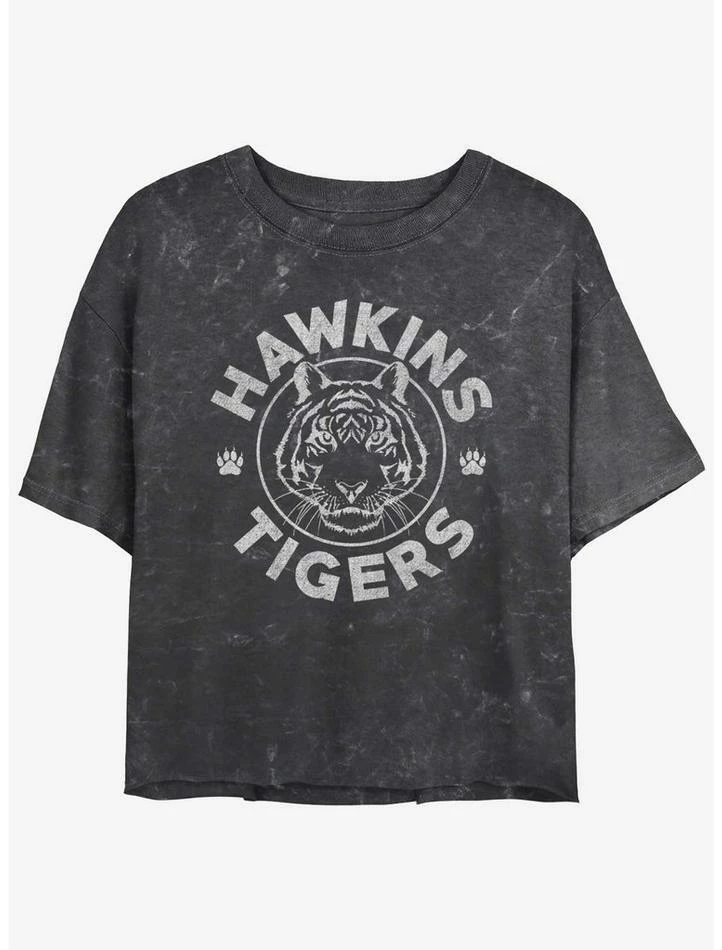 Best Sale ๐ Stranger Things Hawkins Tigers Mineral Wash Crop ๐ง Girls T-Shirt โ๏ธ 1 Best Sale ๐ Stranger Things Hawkins Tigers Mineral Wash Crop ๐ง Girls T-Shirt โ๏ธ