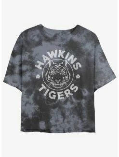 Best deal 🧨 Stranger Things Hawkins Tigers Mineral Wash Crop 👧 Girls T-Shirt 🎉