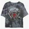 Best Sale ❤️ Stranger Things Hellfire Club Mineral Wash Crop 👧 Girls T-Shirt 🧨