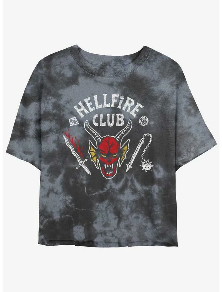 Best Sale β€οΈ Stranger Things Hellfire Club Mineral Wash Crop π§ Girls T-Shirt 𧨠1 Best Sale β€οΈ Stranger Things Hellfire Club Mineral Wash Crop π§ Girls T-Shirt π§¨