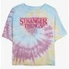 Deals 😉 Stranger Things Logo Tie-Dye Crop 👧 Girls T-Shirt ❤️