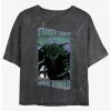 Outlet 🎁 Stranger Things Monster Things Mineral Wash Crop 👧 Girls T-Shirt 👏