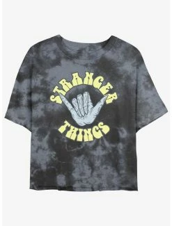 Best Sale 👏 Stranger Things Rad Things Mineral Wash Crop 👧 Girls T-Shirt 🛒