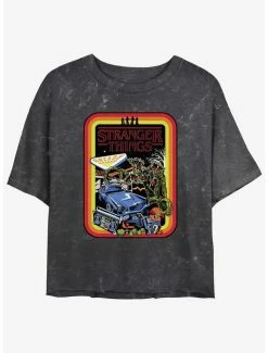 Best deal 🔔 Stranger Things Retro Mash Mineral Wash Crop 👧 Girls T-Shirt 😍