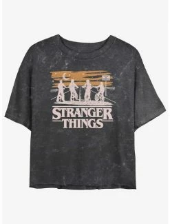 Best deal 🎁 Stranger Things Ride The Night Mineral Wash Crop 👧 Girls T-Shirt 💯