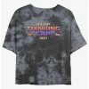 Best deal 🥰 Stranger Things Thinking Cap Mineral Wash Crop 👧 Girls T-Shirt 🔥