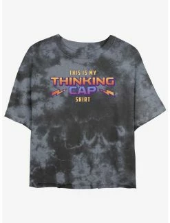 Best deal 🥰 Stranger Things Thinking Cap Mineral Wash Crop 👧 Girls T-Shirt 🔥