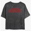 Deals ✨ Stranger Things Upside Down Logo Mineral Wash Crop 👧 Girls T-Shirt 🔔