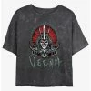 Best Sale 👏 Stranger Things Vecna Tombstone Badge Mineral Wash Crop 👧 Girls T-Shirt 😍