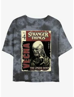Best Sale 🧨 Stranger Things Vecna Pulp Comic Mineral Wash Crop 👧 Girls T-Shirt ⭐