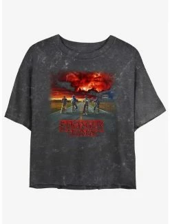 Top 10 ✔️ Stranger Things Where It Began Mineral Wash Crop 👧 Girls T-Shirt 🛒