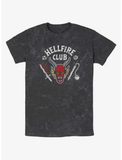 Hot Sale ✨ Stranger Things Hellfire Club Mineral Wash T-Shirt 😍