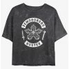 Flash Sale 🛒 Stranger Things Demogorgon Hunter Mineral Wash Crop 👧 Girls T-Shirt 🧨