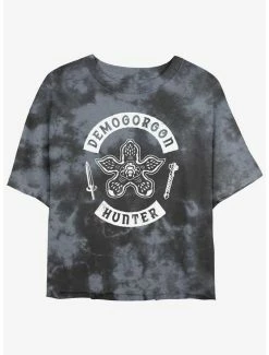 Wholesale 👍 Stranger Things Demogorgon Hunter Mineral Wash Crop 👧 Girls T-Shirt 🤩