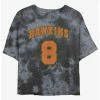 Cheap 🔔 Stranger Things Hawkins Eight Mineral Wash Crop 👧 Girls T-Shirt 🌟