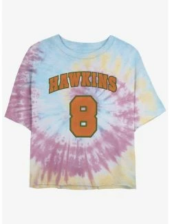 Best Pirce ❤️ Stranger Things Hawkins Eight Tie-Dye Crop 👧 Girls T-Shirt 🔥