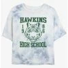 New 🛒 Stranger Things Hawkins High School 1986 Mineral Wash Crop 👧 Girls T-Shirt 🤩