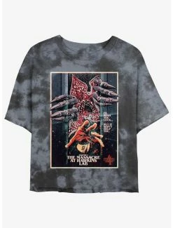 Flash Sale 🛒 Stranger Things x Butcher Billy The Massacre At Hawkins Lab Mineral Wash Crop 👧 Girls T-Shirt 🔥