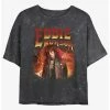 Best Pirce 👍 Stranger Things Metal Eddie Munson Mineral Wash Crop 👧 Girls T-Shirt 🛒