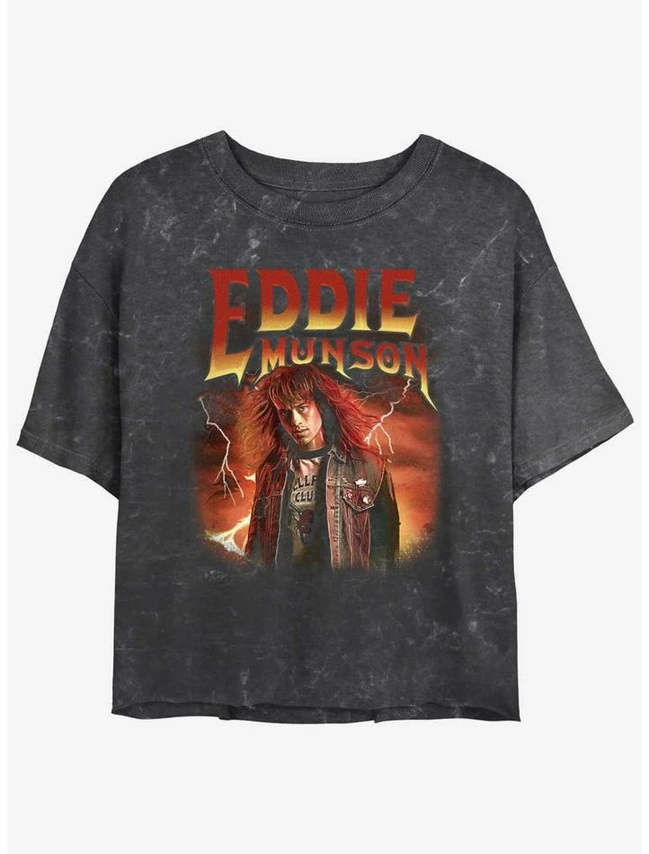 Best Pirce π Stranger Things Metal Eddie Munson Mineral Wash Crop π§ Girls T-Shirt π 1 Best Pirce π Stranger Things Metal Eddie Munson Mineral Wash Crop π§ Girls T-Shirt π