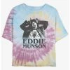 Outlet ✔️ Stranger Things Eddie Munson Horns Tie-Dye Crop 👧 Girls T-Shirt 🔔