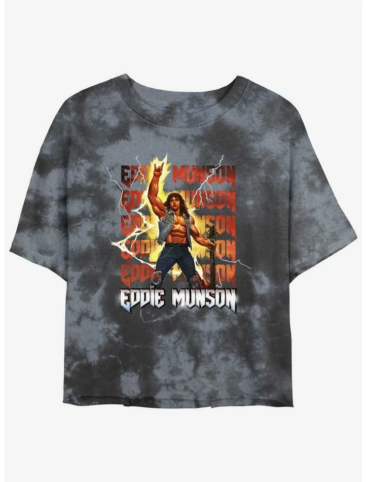 Cheapest 💯 Stranger Things Eddie Munson Rock God Mineral Wash Crop 👧 Girls T-Shirt ⭐ 1 Cheapest 💯 Stranger Things Eddie Munson Rock God Mineral Wash Crop 👧 Girls T-Shirt ⭐