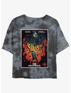 Budget 🔔 Stranger Things x Butcher Billy The Piggyback Mineral Wash Crop 👧 Girls T-Shirt 🥰