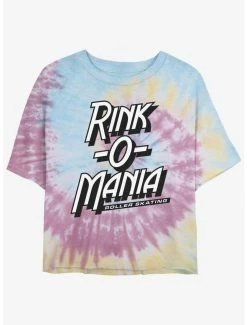 Brand new 🤩 Stranger Things Rink-O-Mania Logo Tie-Dye Crop 👧 Girls T-Shirt 🤩