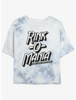 Coupon 💯 Stranger Things Rink-O-Mania Logo Mineral Wash Crop 👧 Girls T-Shirt 🧨