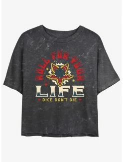 Best deal 😉 Stranger Things Roll For Your Life Mineral Wash Crop 👧 Girls T-Shirt 😀