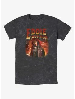 Promo ⌛ Stranger Things Metal Eddie Munson Mineral Wash T-Shirt 😍