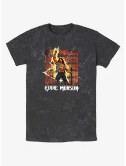 Cheap ✨ Stranger Things Eddie Munson Rock God Mineral Wash T-Shirt 🎁