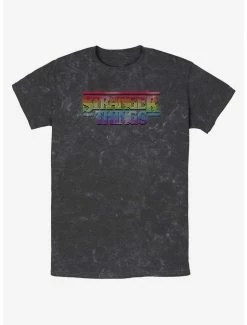 Buy 🛒 Stranger Things Rainbow Logo Mineral Wash T-Shirt 👏