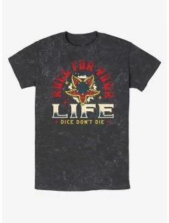 Cheapest ✨ Stranger Things Roll For Your Life Mineral Wash T-Shirt ⌛