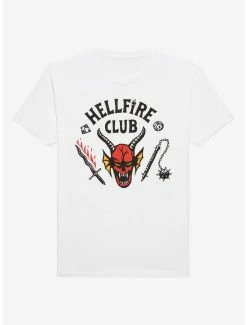 Best Pirce 👍 Stranger Things Hellfire Club White T-Shirt 🤩