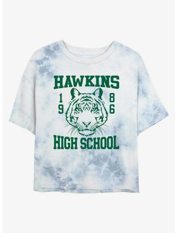 Cheap 🤩 Stranger Things Hawkins High School 1986 Tie-Dye 👧 Girls Crop T-Shirt ✨ 1 Cheap 🤩 Stranger Things Hawkins High School 1986 Tie-Dye 👧 Girls Crop T-Shirt ✨