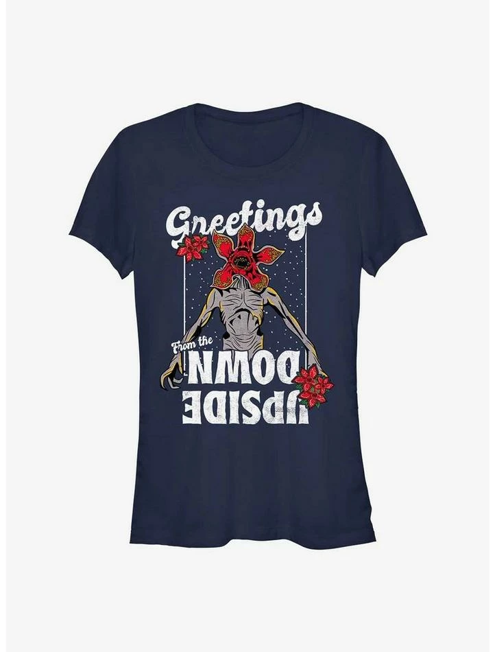 Hot Sale π Stranger Things Demogorgon Season's Greetings π§ Girls T-Shirt π 1 Hot Sale π Stranger Things Demogorgon Season's Greetings π§ Girls T-Shirt π