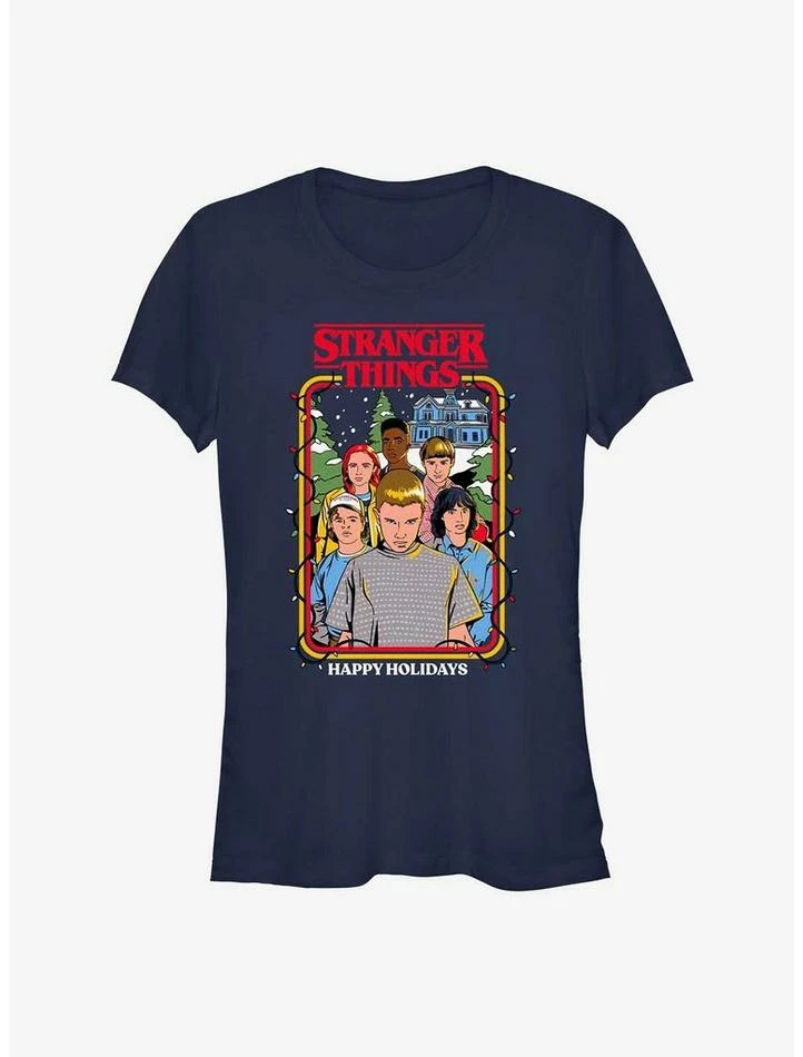 Buy β¨ Stranger Things Happy Holidays Stranger Squad π§ Girls T-Shirt π 1 Buy β¨ Stranger Things Happy Holidays Stranger Squad π§ Girls T-Shirt π