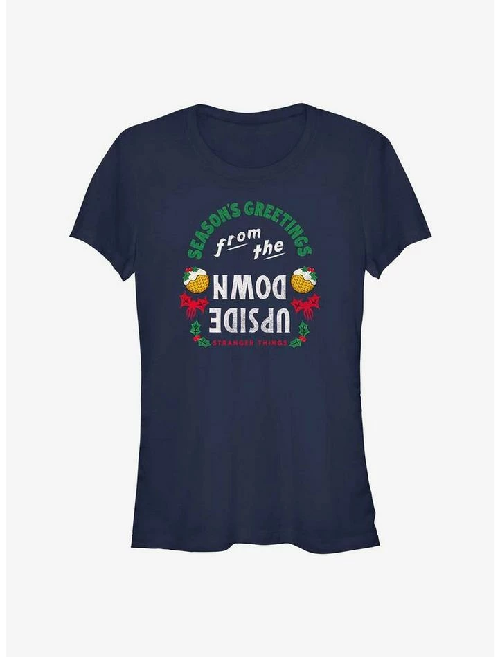 Budget β Stranger Things Season's Greetings From The Upside Down π§ Girls T-Shirt β 1 Budget β Stranger Things Season's Greetings From The Upside Down π§ Girls T-Shirt β